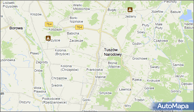 mapa Tuszów Mały, Tuszów Mały na mapie Targeo