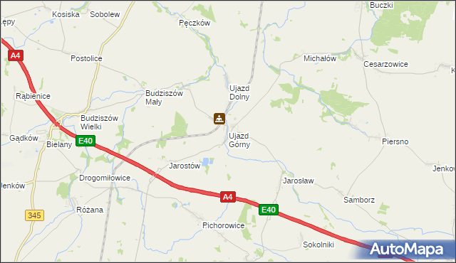 mapa Ujazd Górny, Ujazd Górny na mapie Targeo