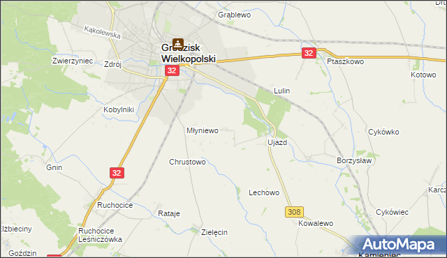 mapa Ujazd-Huby, Ujazd-Huby na mapie Targeo