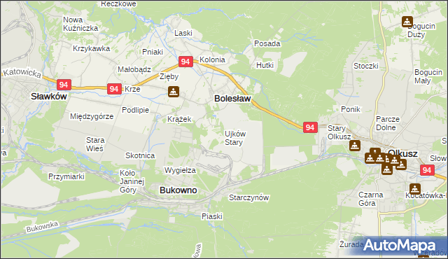 mapa Ujków Stary, Ujków Stary na mapie Targeo