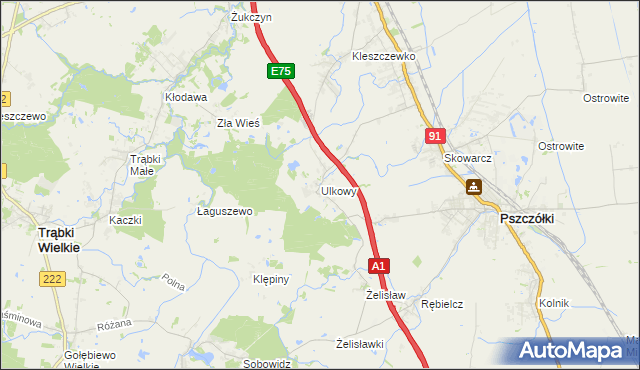 mapa Ulkowy, Ulkowy na mapie Targeo