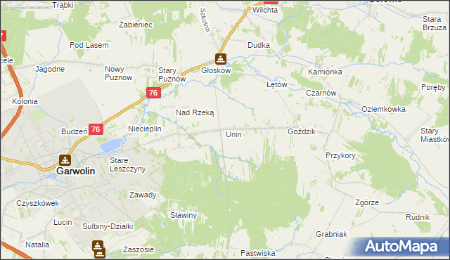 mapa Unin gmina Górzno, Unin gmina Górzno na mapie Targeo