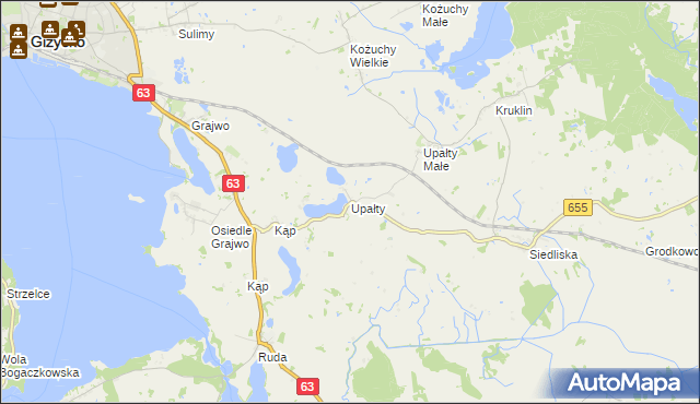 mapa Upałty, Upałty na mapie Targeo