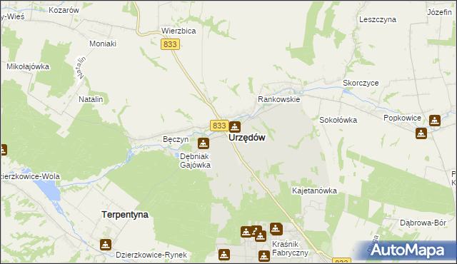 mapa Urzędów, Urzędów na mapie Targeo