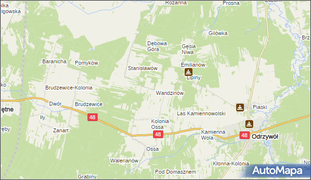 mapa Wandzinów, Wandzinów na mapie Targeo