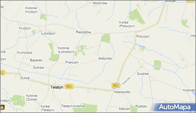 mapa Wasylów gmina Telatyn, Wasylów gmina Telatyn na mapie Targeo