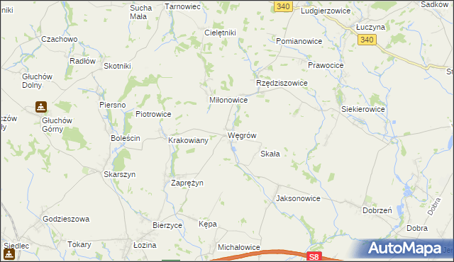 mapa Węgrów gmina Długołęka, Węgrów gmina Długołęka na mapie Targeo