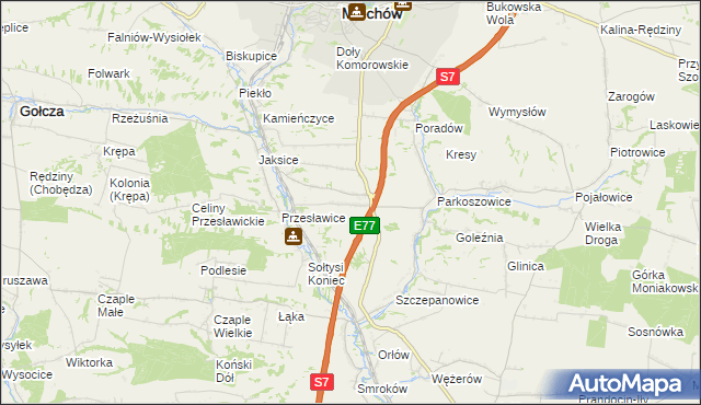 mapa Wielki Dół gmina Miechów, Wielki Dół gmina Miechów na mapie Targeo