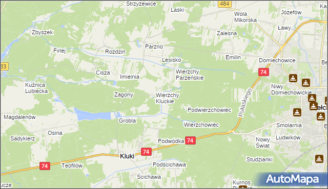 mapa Wierzchy Strzyżewskie, Wierzchy Strzyżewskie na mapie Targeo