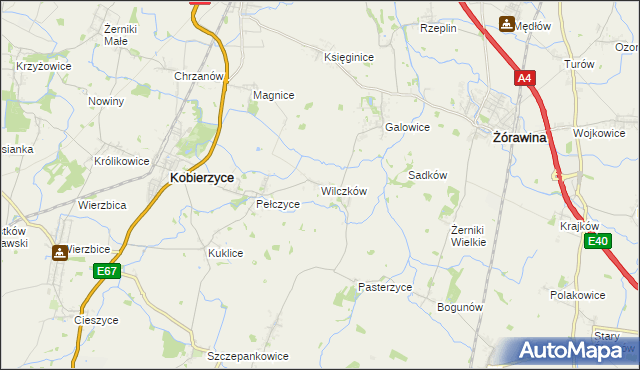 mapa Wilczków gmina Żórawina, Wilczków gmina Żórawina na mapie Targeo