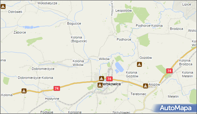 mapa Wilków gmina Werbkowice, Wilków gmina Werbkowice na mapie Targeo