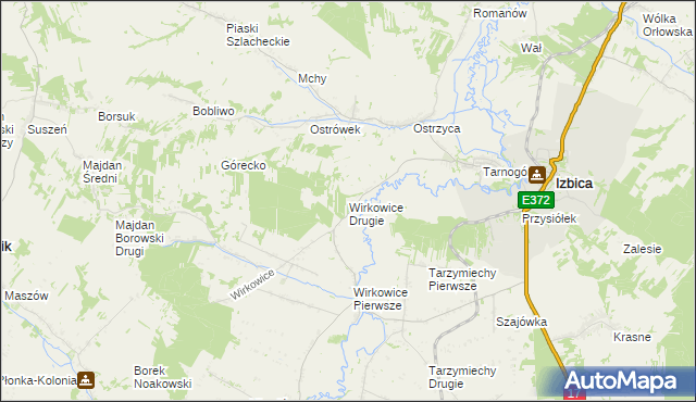 mapa Wirkowice Drugie, Wirkowice Drugie na mapie Targeo