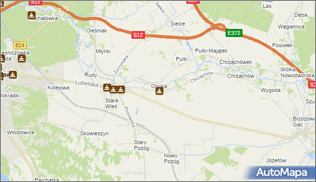 mapa Witowice gmina Końskowola, Witowice gmina Końskowola na mapie Targeo