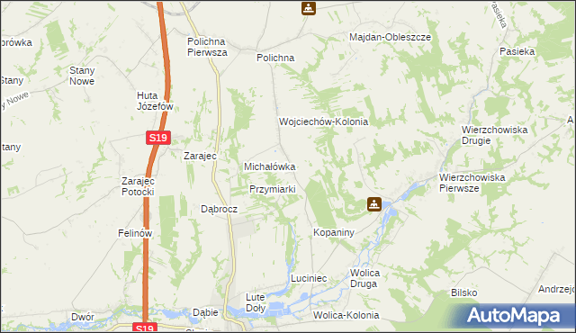 mapa Wojciechów gmina Szastarka, Wojciechów gmina Szastarka na mapie Targeo