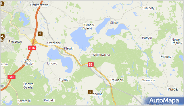 mapa Wojtkowizna, Wojtkowizna na mapie Targeo