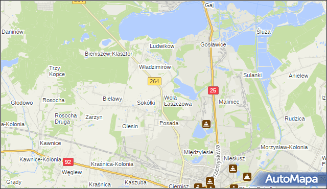 mapa Wola Łaszczowa, Wola Łaszczowa na mapie Targeo