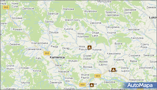 mapa Wola Piskulina, Wola Piskulina na mapie Targeo