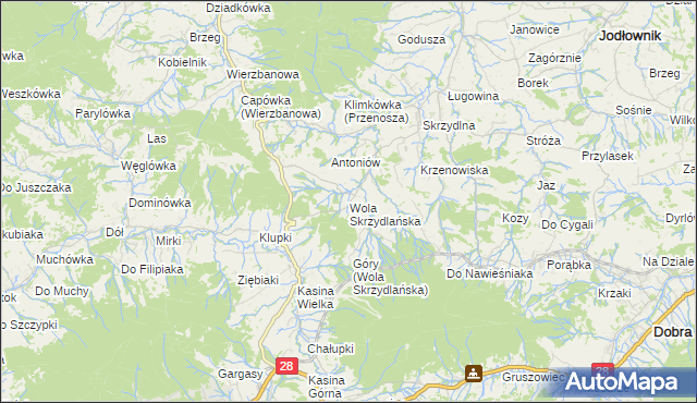 mapa Wola Skrzydlańska, Wola Skrzydlańska na mapie Targeo