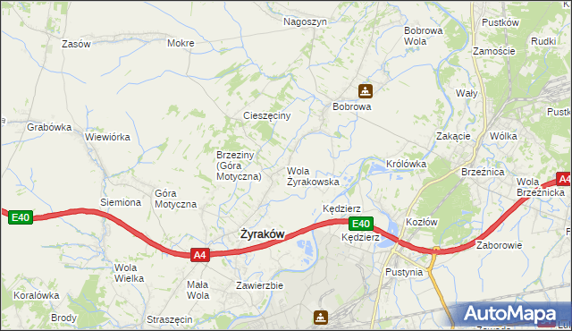 mapa Wola Żyrakowska, Wola Żyrakowska na mapie Targeo