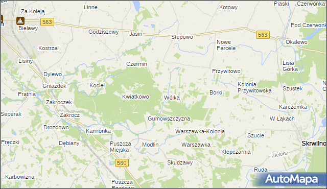 mapa Wólka gmina Skrwilno, Wólka gmina Skrwilno na mapie Targeo