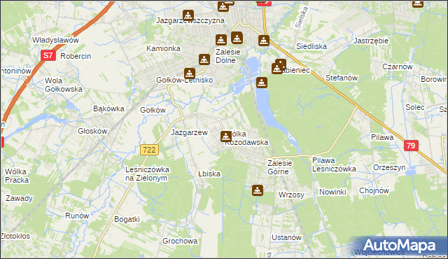 mapa Wólka Kozodawska, Wólka Kozodawska na mapie Targeo