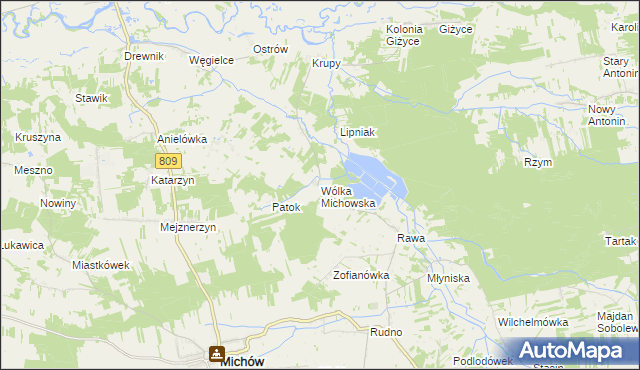 mapa Wólka Michowska, Wólka Michowska na mapie Targeo