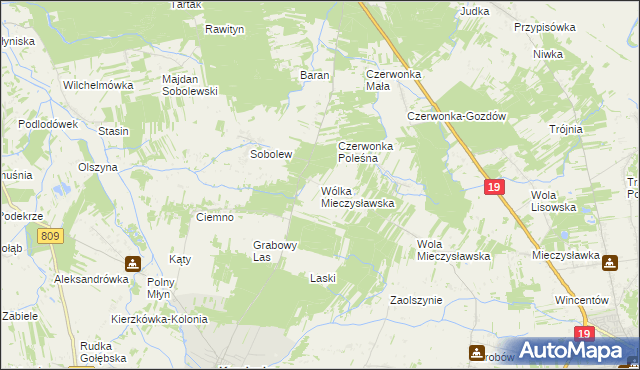 mapa Wólka Mieczysławska, Wólka Mieczysławska na mapie Targeo