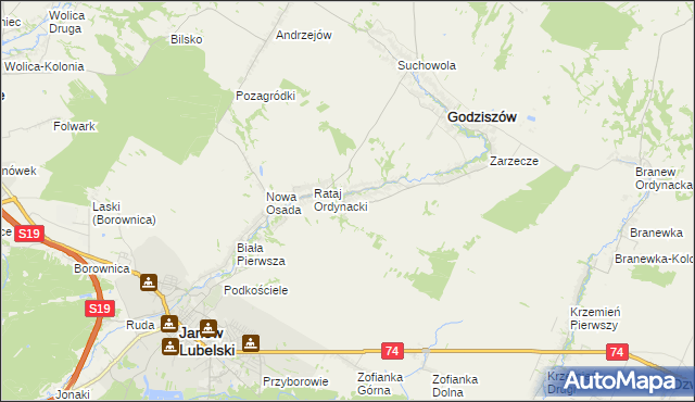 mapa Wólka Ratajska, Wólka Ratajska na mapie Targeo