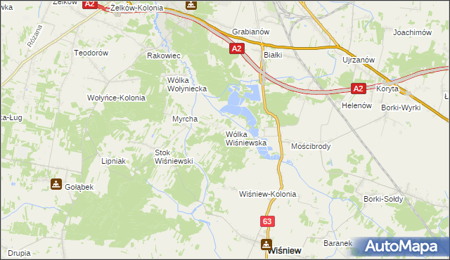 mapa Wólka Wiśniewska, Wólka Wiśniewska na mapie Targeo