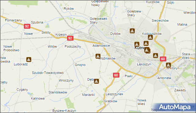 mapa Woźniaków, Woźniaków na mapie Targeo