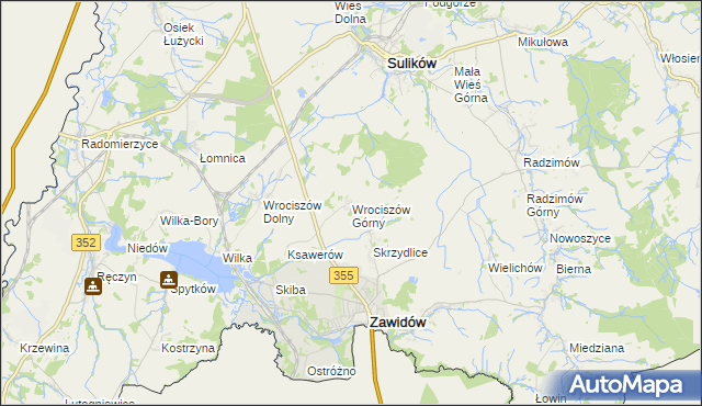 mapa Wrociszów Górny, Wrociszów Górny na mapie Targeo