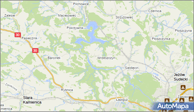 mapa Wrzeszczyn, Wrzeszczyn na mapie Targeo