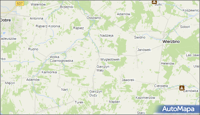 mapa Wyględówek, Wyględówek na mapie Targeo