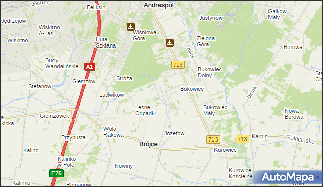 mapa Wygoda gmina Brójce, Wygoda gmina Brójce na mapie Targeo