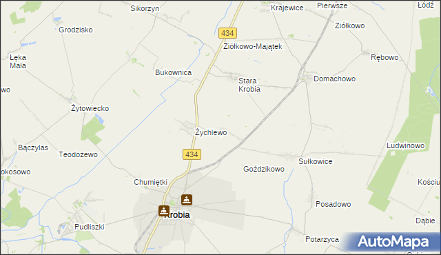 mapa Wymysłowo gmina Krobia, Wymysłowo gmina Krobia na mapie Targeo