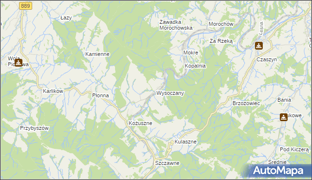 mapa Wysoczany, Wysoczany na mapie Targeo