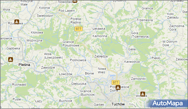 mapa Zabłędza, Zabłędza na mapie Targeo