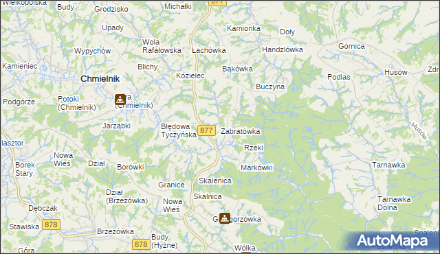 mapa Zabratówka, Zabratówka na mapie Targeo