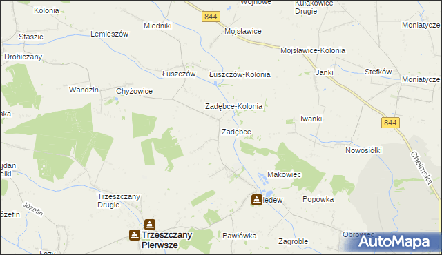 mapa Zadębce, Zadębce na mapie Targeo