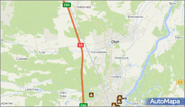 mapa Zakęcie, Zakęcie na mapie Targeo