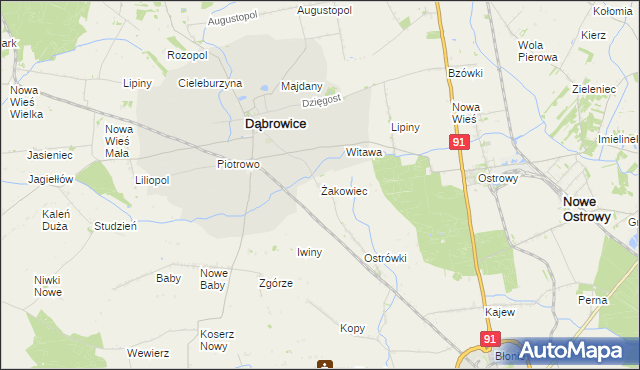 mapa Żakowiec, Żakowiec na mapie Targeo