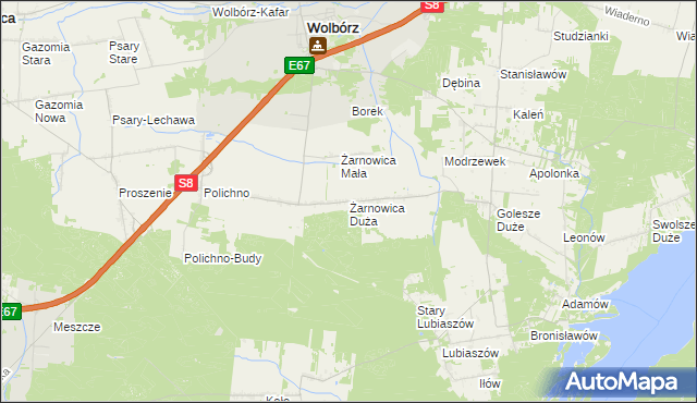 mapa Żarnowica Duża, Żarnowica Duża na mapie Targeo