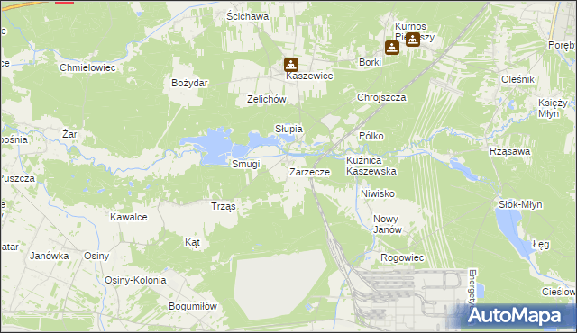 mapa Zarzecze gmina Kluki, Zarzecze gmina Kluki na mapie Targeo