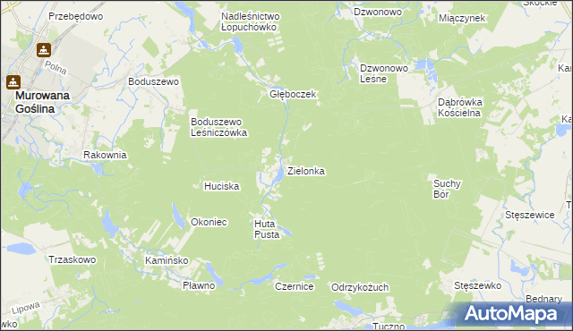 mapa Zielonka gmina Murowana Goślina, Zielonka gmina Murowana Goślina na mapie Targeo