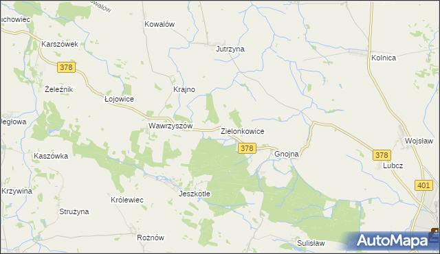 mapa Zielonkowice, Zielonkowice na mapie Targeo