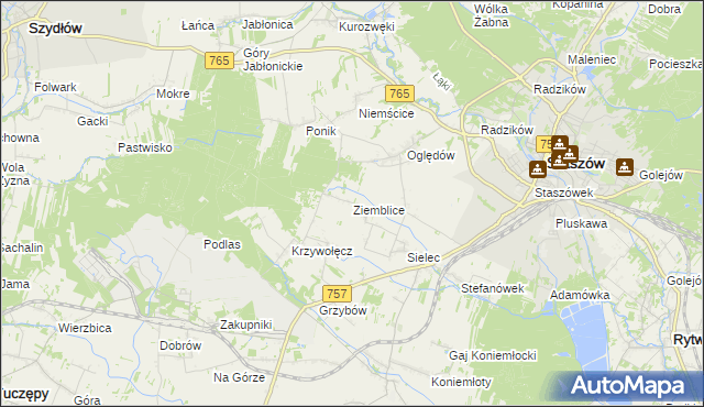 mapa Ziemblice, Ziemblice na mapie Targeo