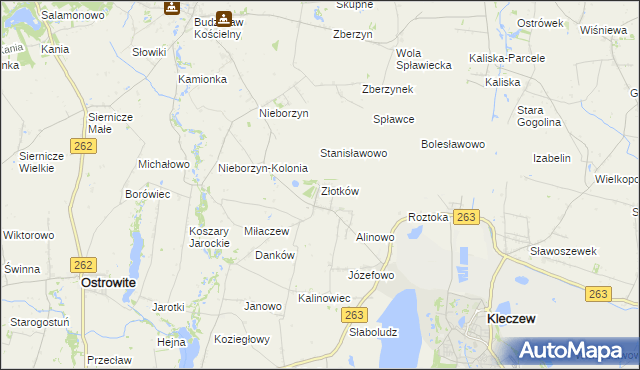 mapa Złotków, Złotków na mapie Targeo