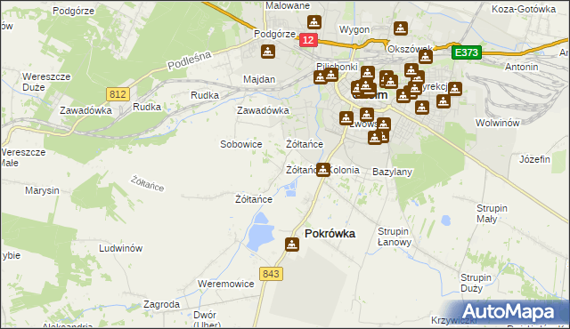 mapa Żółtańce-Kolonia, Żółtańce-Kolonia na mapie Targeo