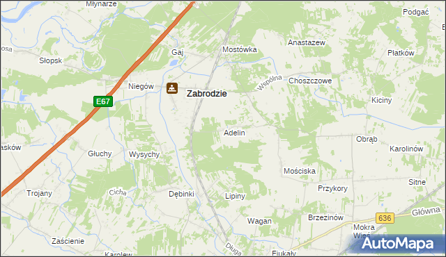 mapa Adelin gmina Zabrodzie, Adelin gmina Zabrodzie na mapie Targeo