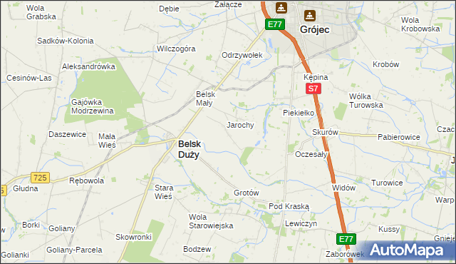 mapa Anielin gmina Belsk Duży, Anielin gmina Belsk Duży na mapie Targeo